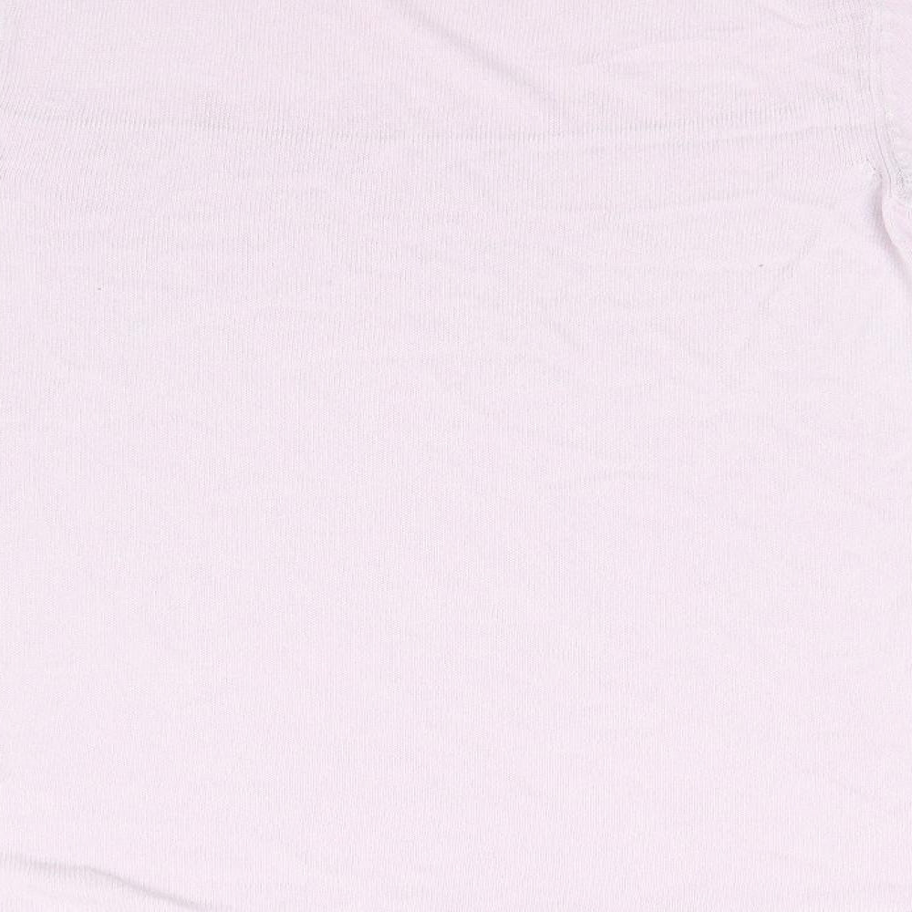 Marks & Spencer Womens Pink Round Neck Viscose Pullover Jumper Size 8 - Pale pink