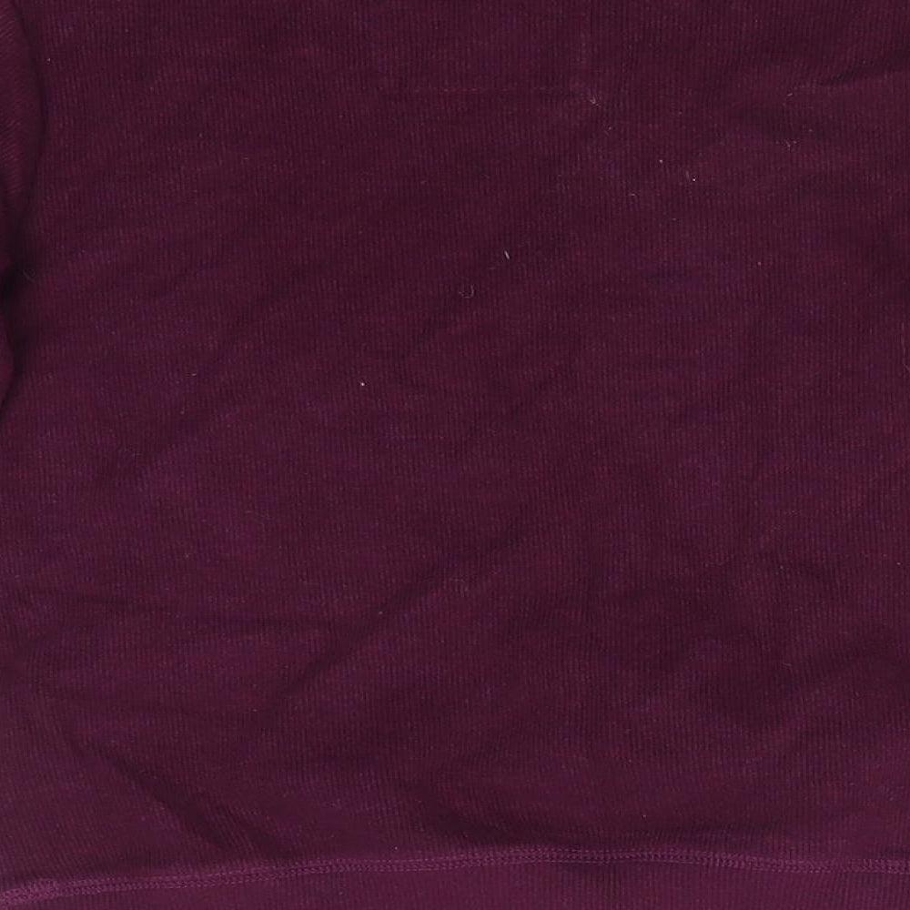 NEXT Girls Purple Round Neck Check Cotton Pullover Jumper Size 6 Years - Deep purple
