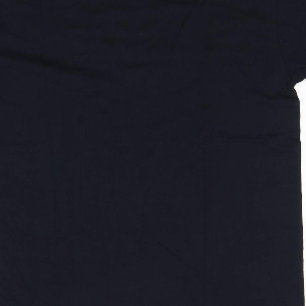 Besco Mens Blue Cotton T-Shirt Size L Round Neck