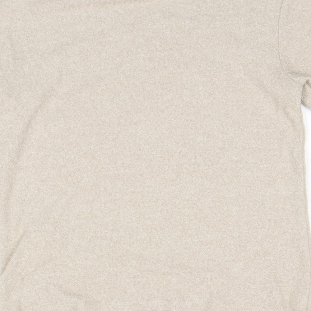 Stradivarius Womens Beige Round Neck Viscose Pullover Jumper Size S