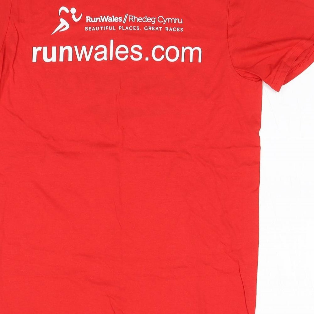 Gildan Mens Red Cotton Basic T-Shirt Size S Round Neck - Marathon, Caernarfon