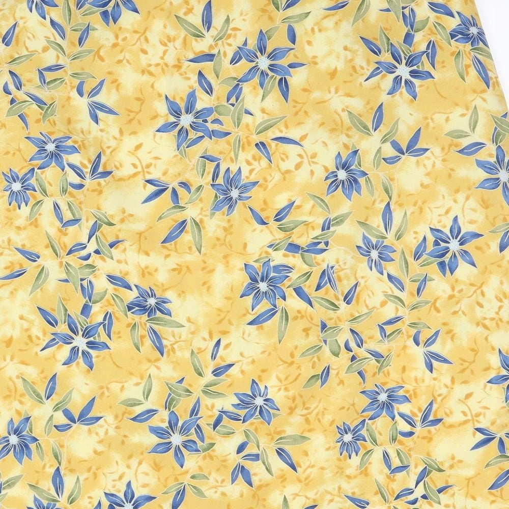 ELVI Womens Orange Floral A-Line Skirt