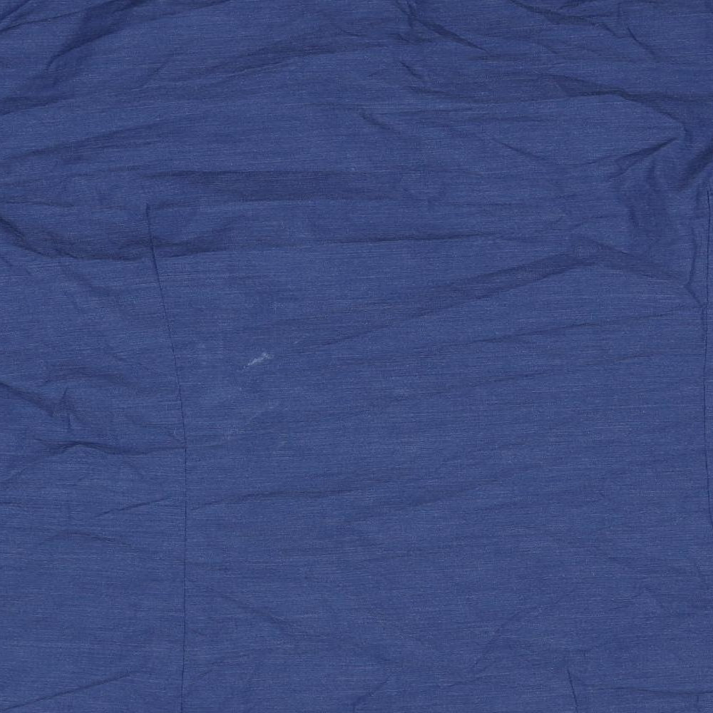 H&M Mens Blue Polyester Button-Up Size XL Collared