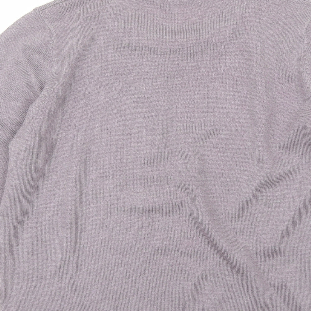 Marks & Spencer Womens Purple Round Neck Acrylic Pullover Jumper Size 12