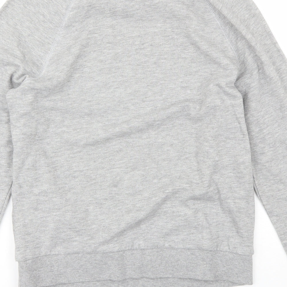 Divided Womens Grey Round Neck Cotton Pullover Jumper Size XS