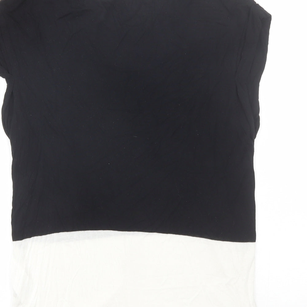 Divided Womens Black Viscose Basic T-Shirt Size 10 Round Neck