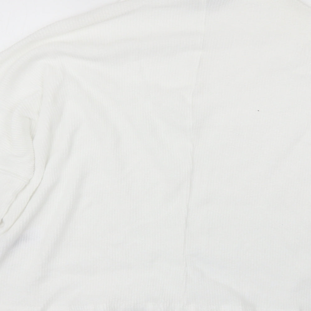 Primark Womens White High Neck Polyester Pullover Jumper Size XL