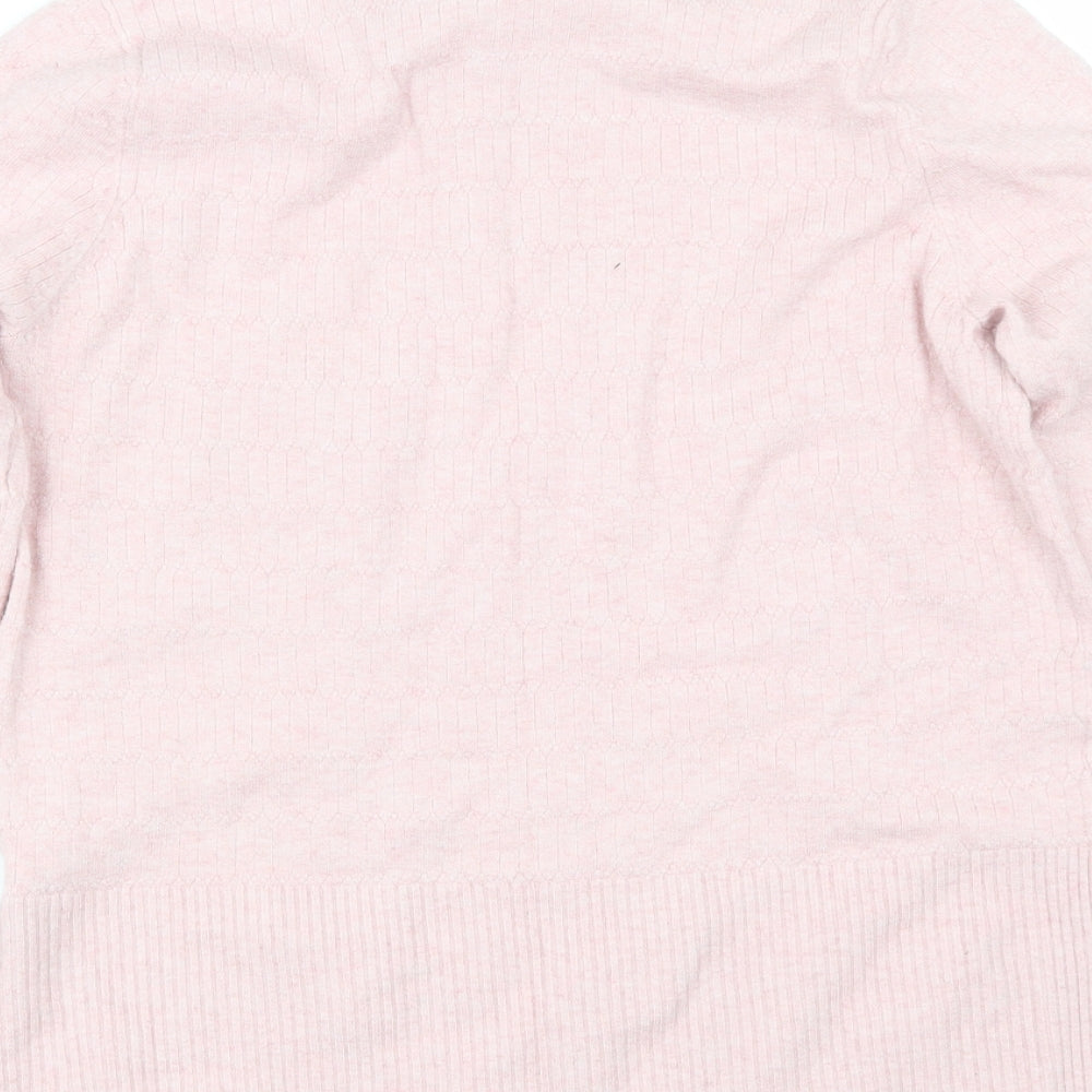 Marks & Spencer Womens Pink Round Neck Viscose Pullover Jumper Size 14