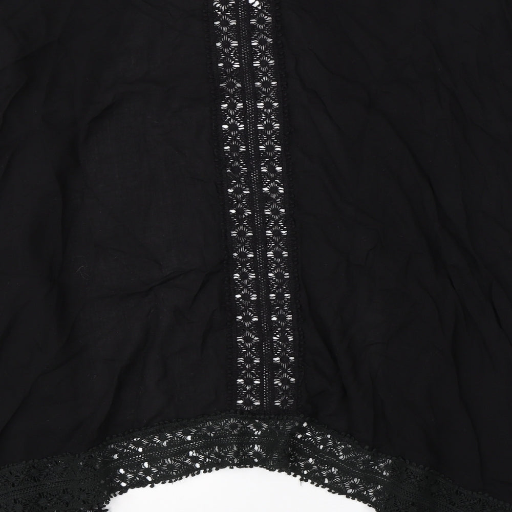 Select Womens Black Round Neck Viscose Cape Jumper Size 12