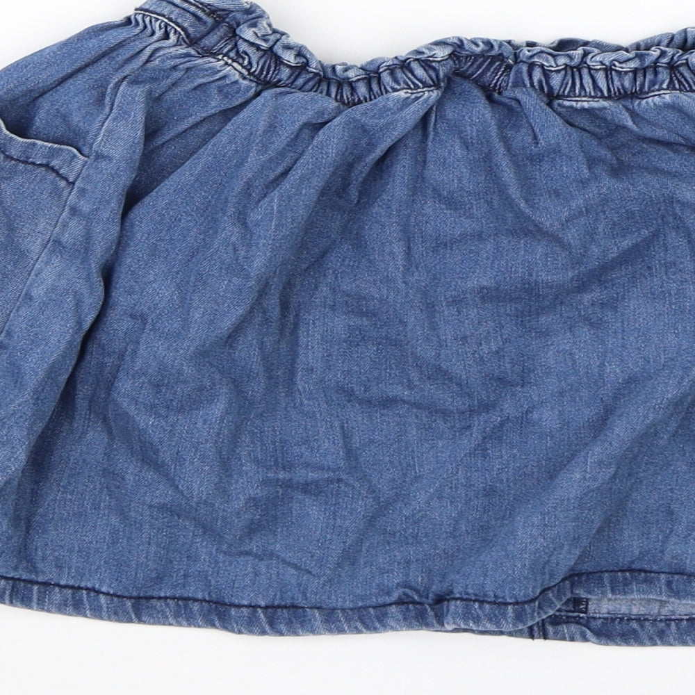 NEXT Girls Blue Cotton A-Line Skirt Size 3-4 Years Regular