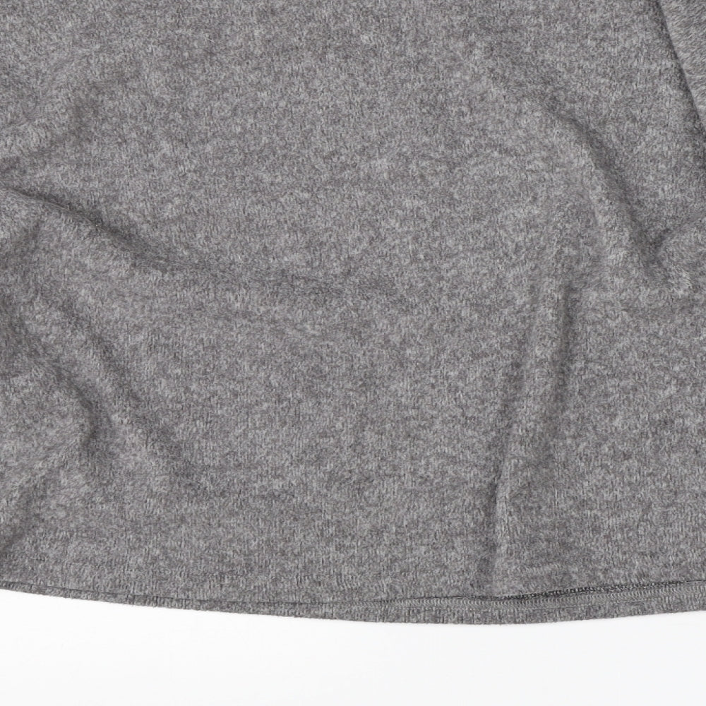 New Look Womens Grey Round Neck Polyester Pullover Jumper Size S