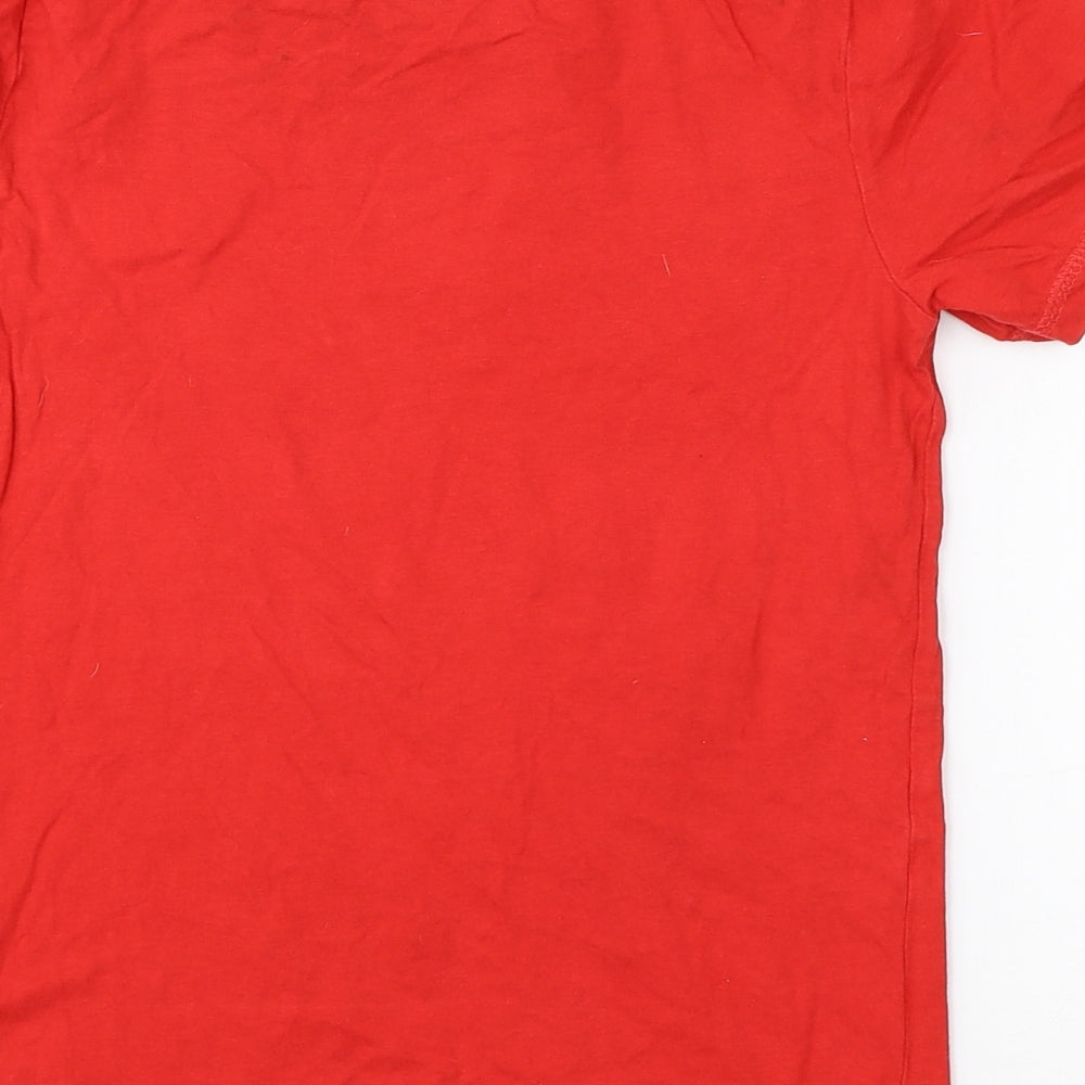 George Boys Red Cotton Basic T-Shirt Size 10-11 Years Round Neck