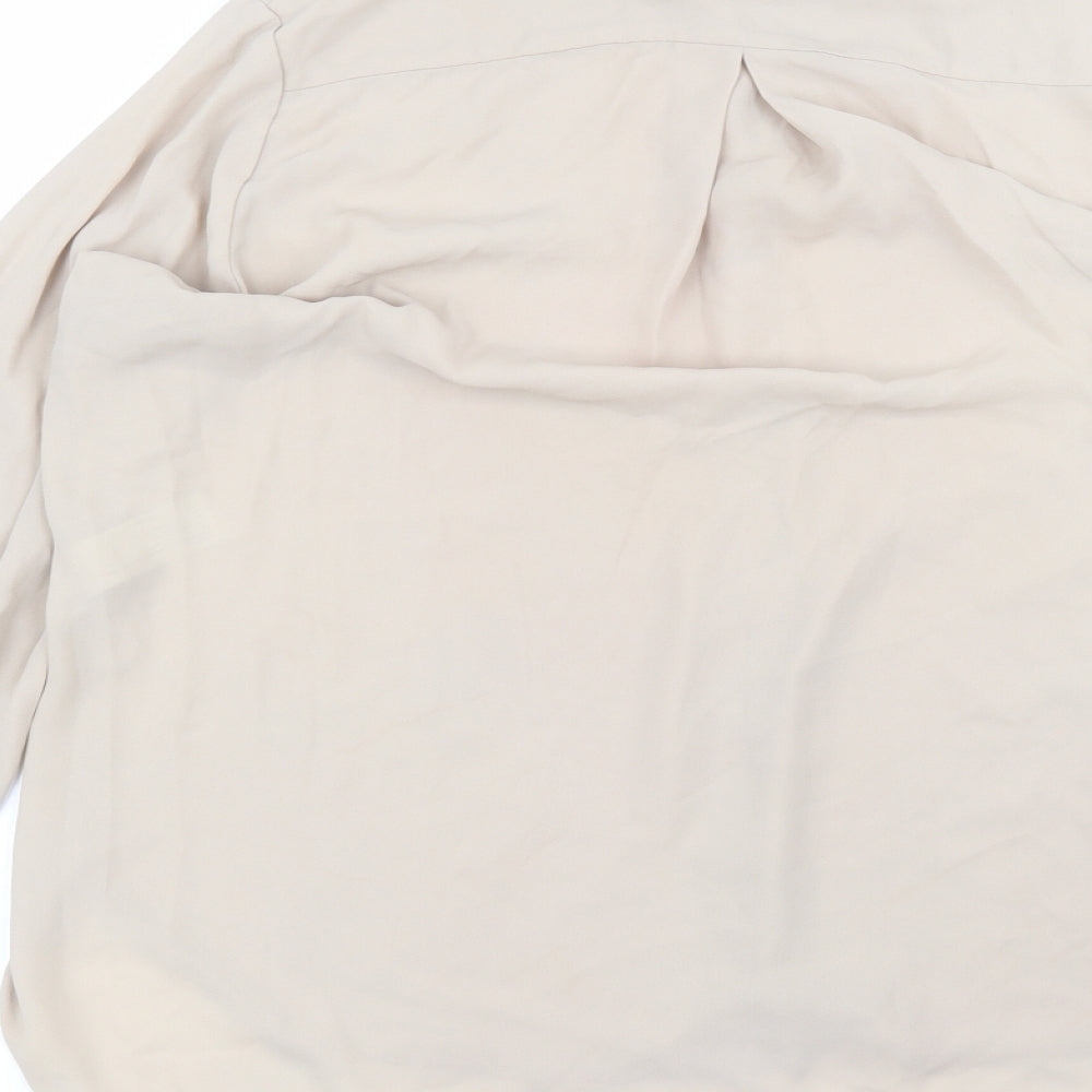 Iconic Womens Brown Polyester Basic Button-Up Size 16 Collared