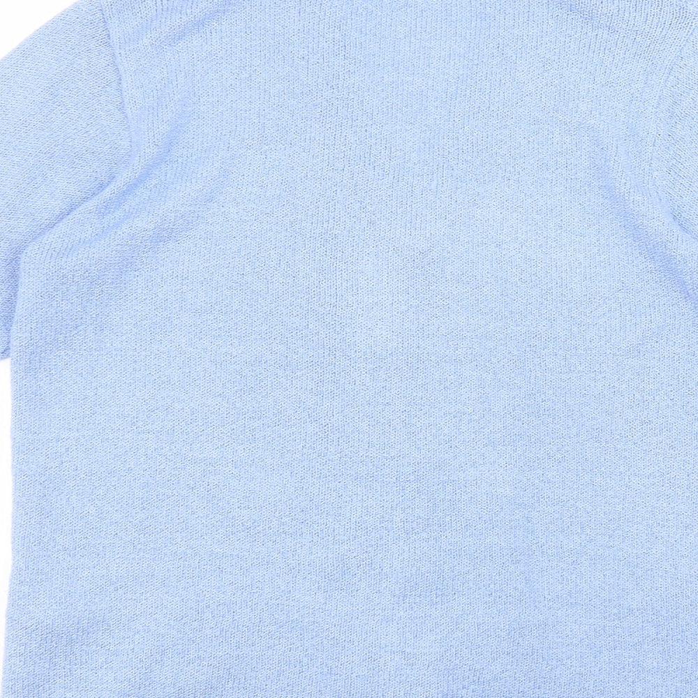 Anne smith Womens Blue V-Neck Acrylic Cardigan Jumper Size S