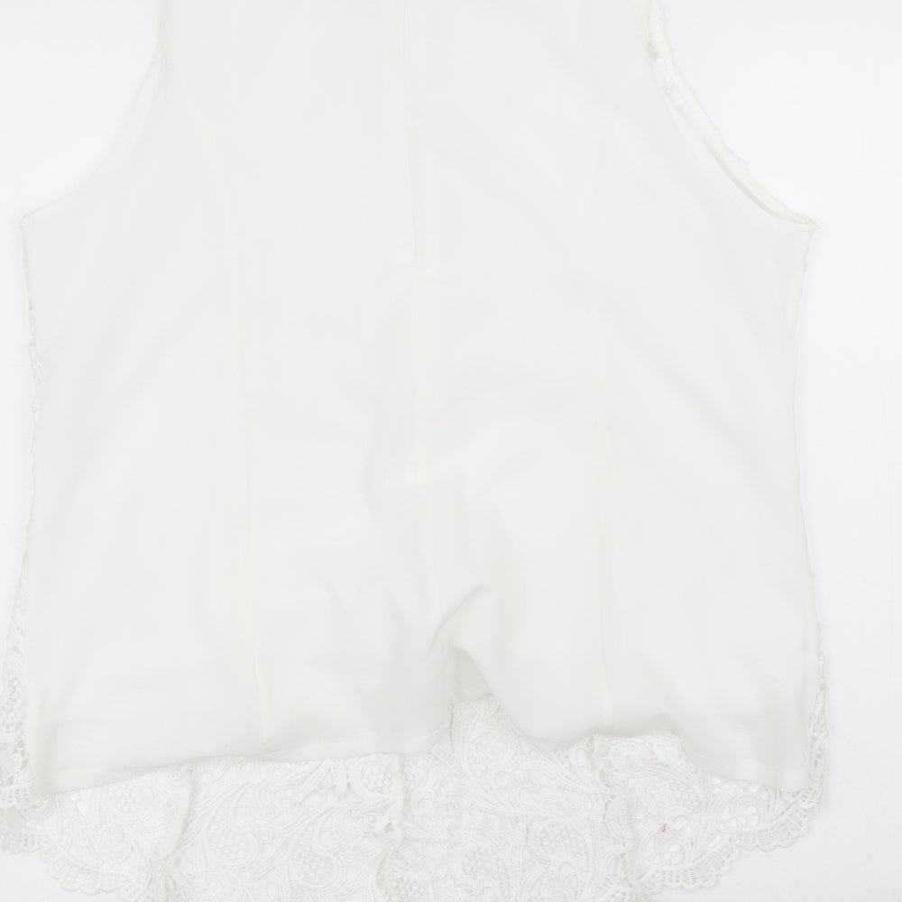 Oioninos Womens White Polyester Basic T-Shirt Size 3XL Round Neck