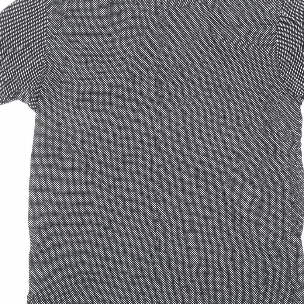 Nanny State Mens Black Polka Dot Cotton Polo Size S Collared
