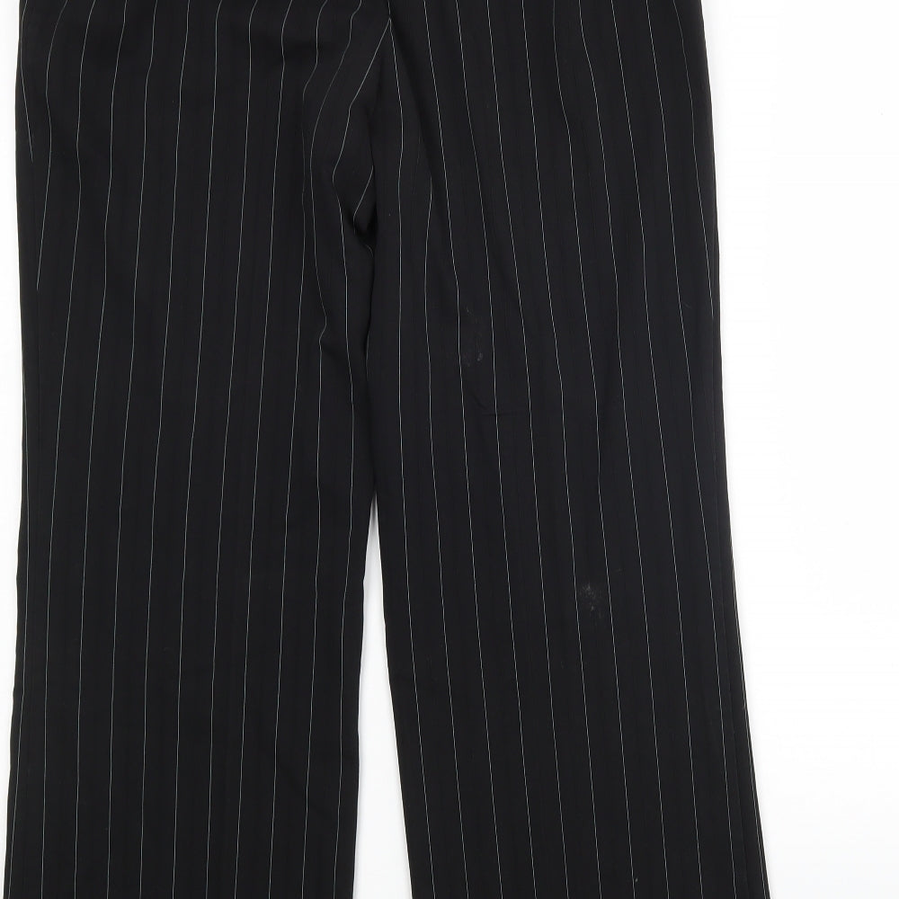 Marks & Spencer Womens Multicoloured Striped Polyester Trousers Size 12 L29 in Regular