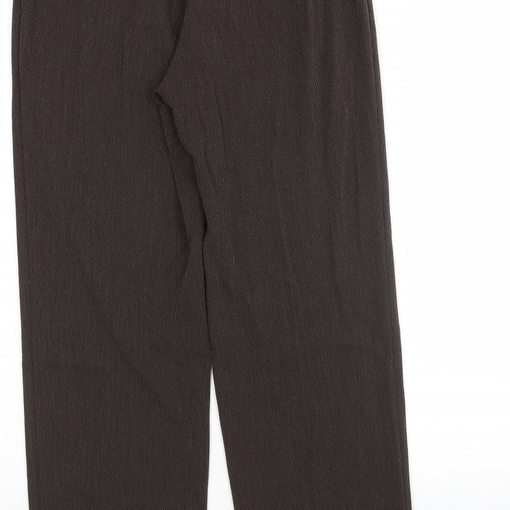 Marks & Spencer Womens Brown Polyester Trousers Size 12 L27 in Regular