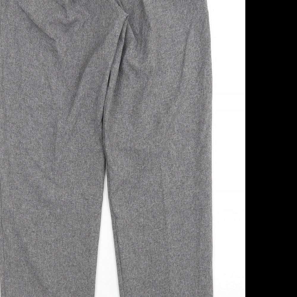 Emma Collection Womens Grey Polyester Trousers Size 14 L27 in Regular