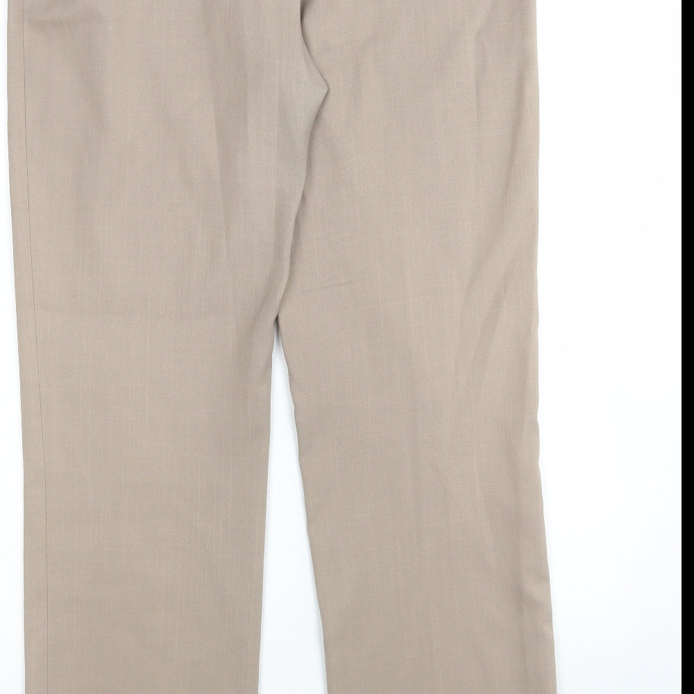 George Womens Brown Polyester Trousers Size 12 L29 in Regular