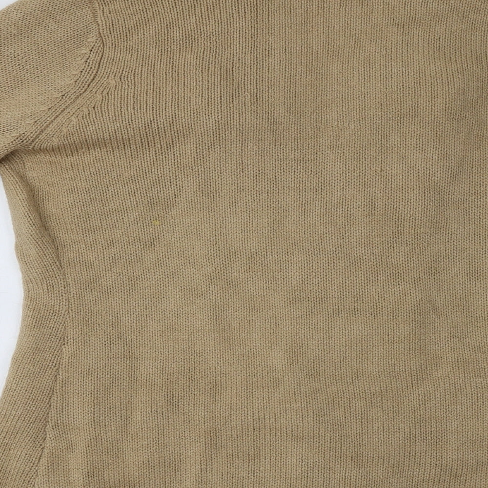 B. Yo Womens Beige Overcoat Coatigan Size 14