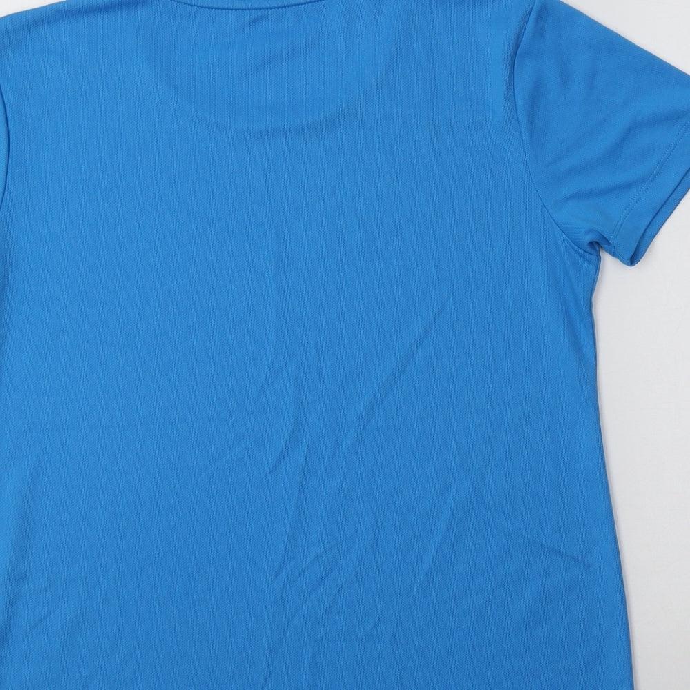 Preworn Womens Blue Polyester Basic T-Shirt Size M Crew Neck