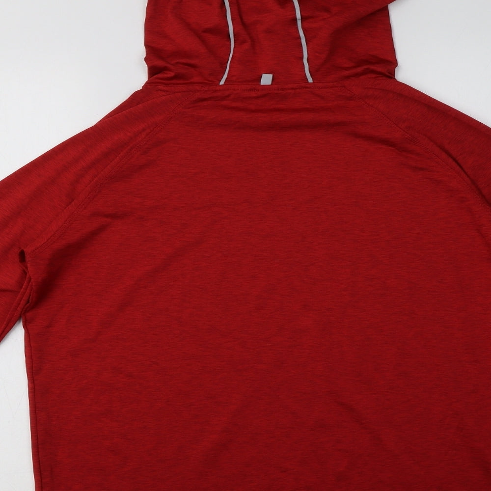 Awdis Womens Red Polyester Pullover Hoodie Size L