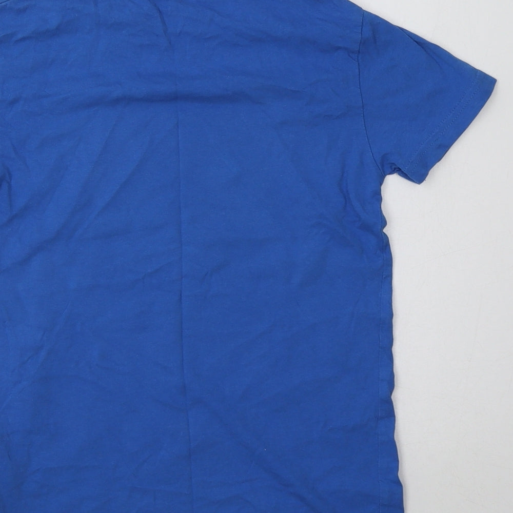 Urban Outlaws Boys Blue Cotton Basic Polo Size 9-10 Years Crew Neck