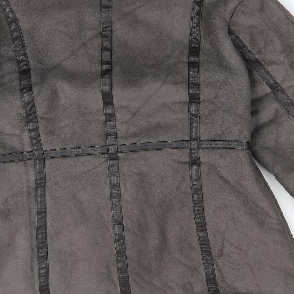 GABRIELLA VICENGA Womens Grey Overcoat Coat Size 12