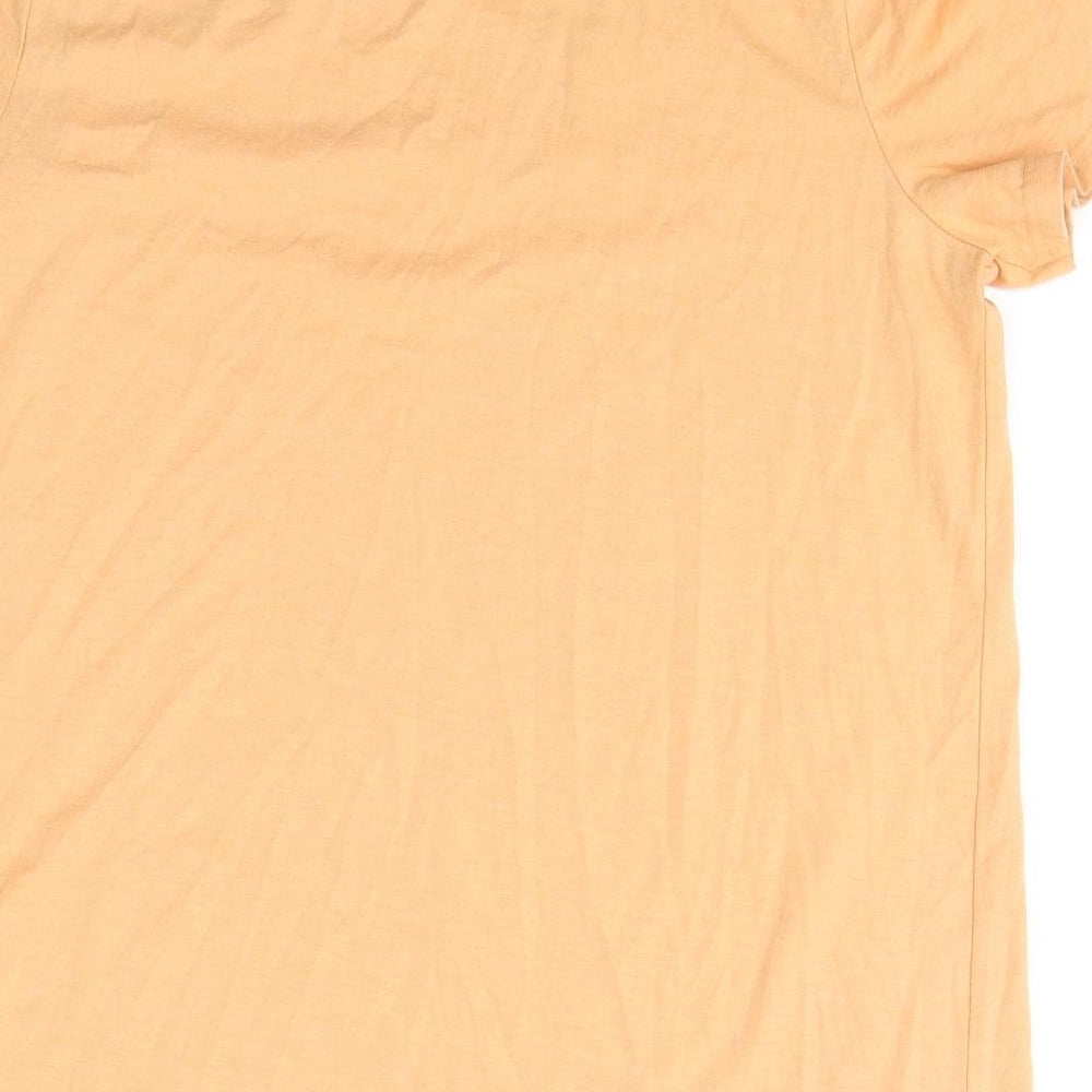 NEXT Womens Orange Cotton Basic T-Shirt Size 12 Round Neck