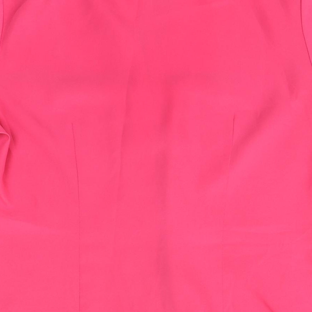 Profile Womens Pink Polyester Basic Button-Up Size 12 Collared