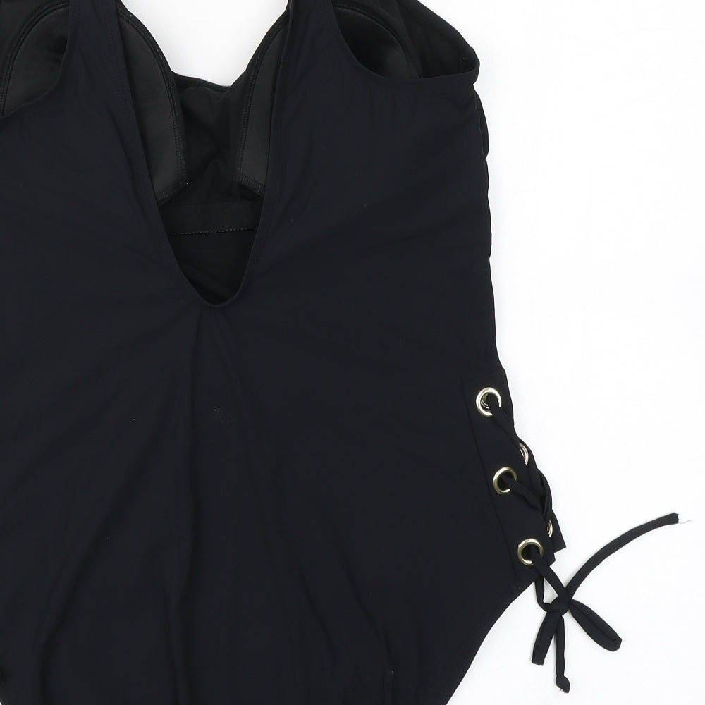Preworn Womens Black Leotard One-Piece