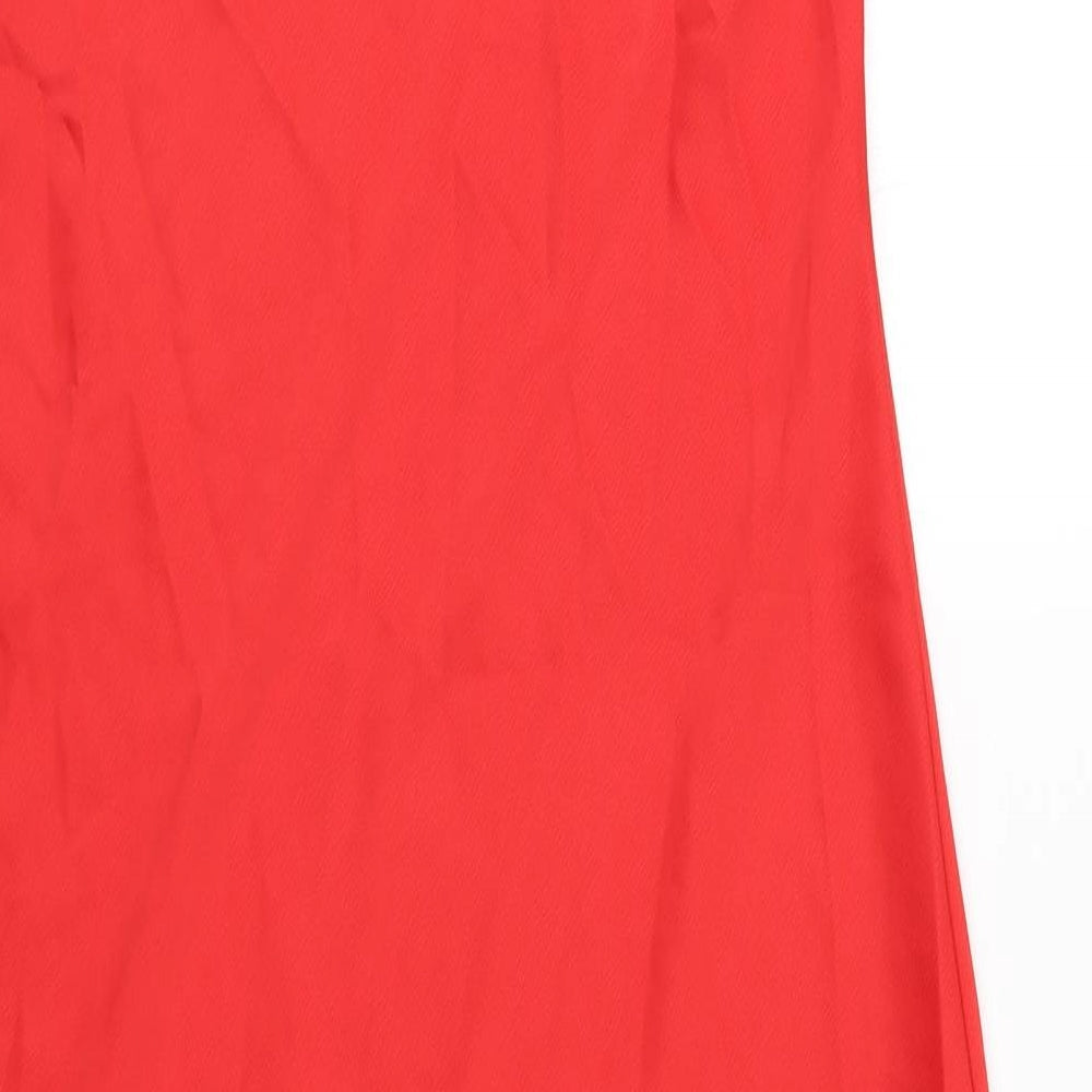 New Look Womens Red Polyester Pencil Dress Size 10 Square Neck