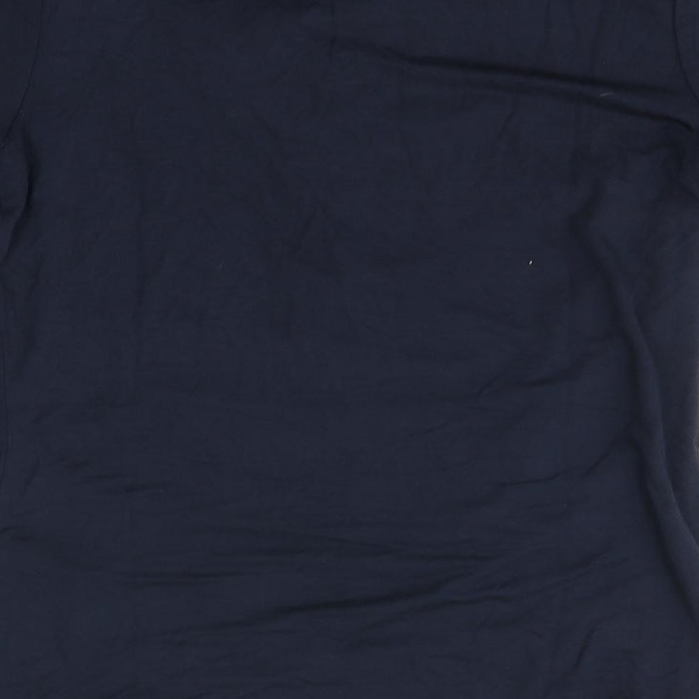 Monsoon Womens Blue Viscose Basic T-Shirt Size 10 Round Neck