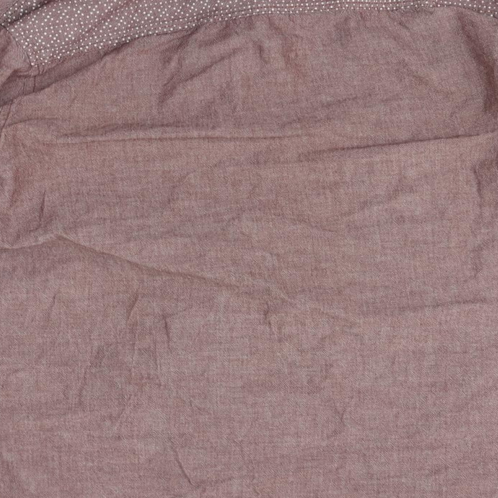 Easy Mens Grey Cotton Button-Up Size L Collared