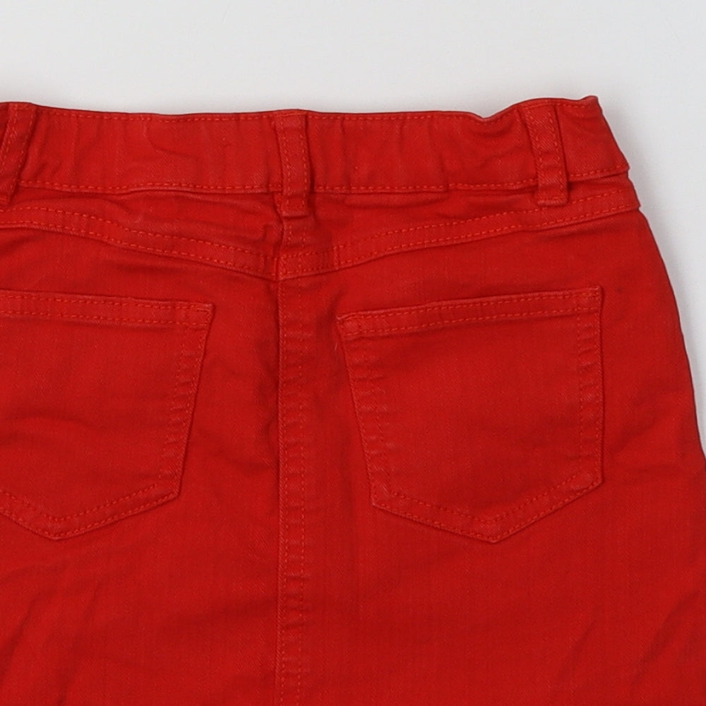 Marks & Spencer Girls Red Cotton Mini Skirt Size 3-4 Years Regular
