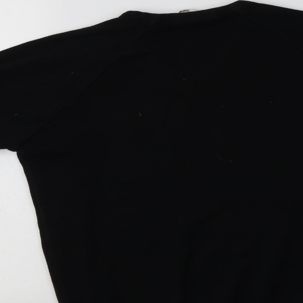 Charles Kirk Womens Black V-Neck Acrylic Pullover Jumper Size M