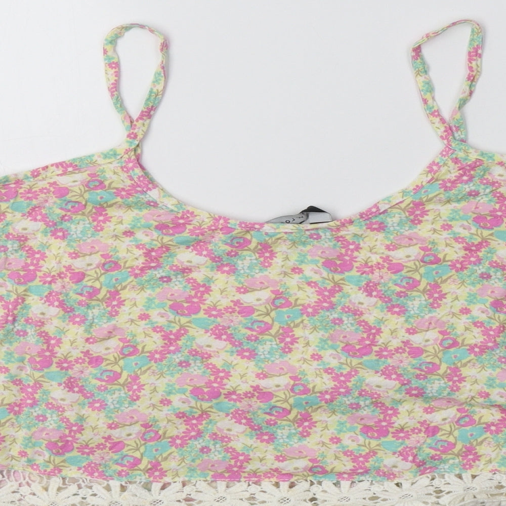 New Look Womens Multicoloured Floral Viscose Camisole Tank Size 14 Scoop Neck