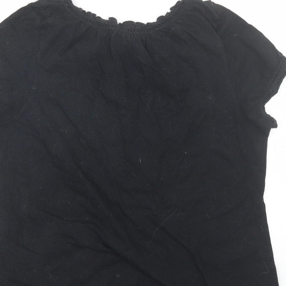 Originals Womens Black Cotton Basic T-Shirt Size 14 Round Neck
