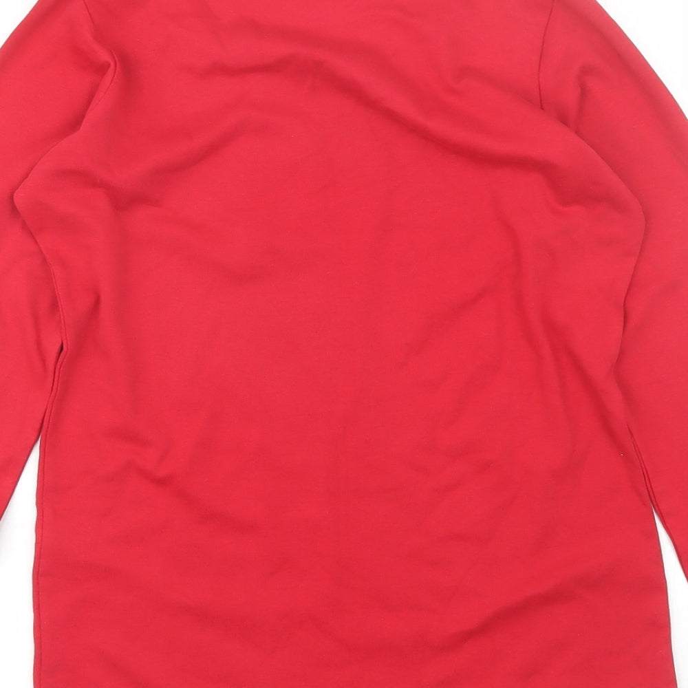 Isle Womens Red Cotton Basic T-Shirt Size S Round Neck