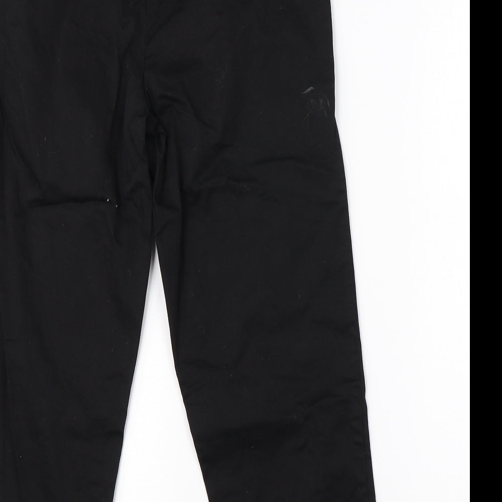 Marks & Spencer Womens Black Cotton Dress Pants Trousers Size 10 L20 in Regular