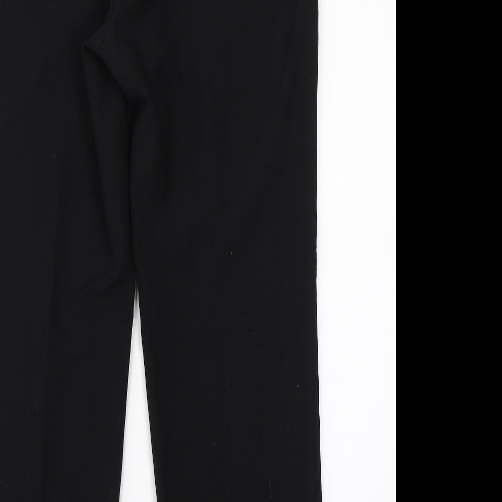 Marks & Spencer Womens Black Polyester Dress Pants Trousers Size 10 L25 in Regular