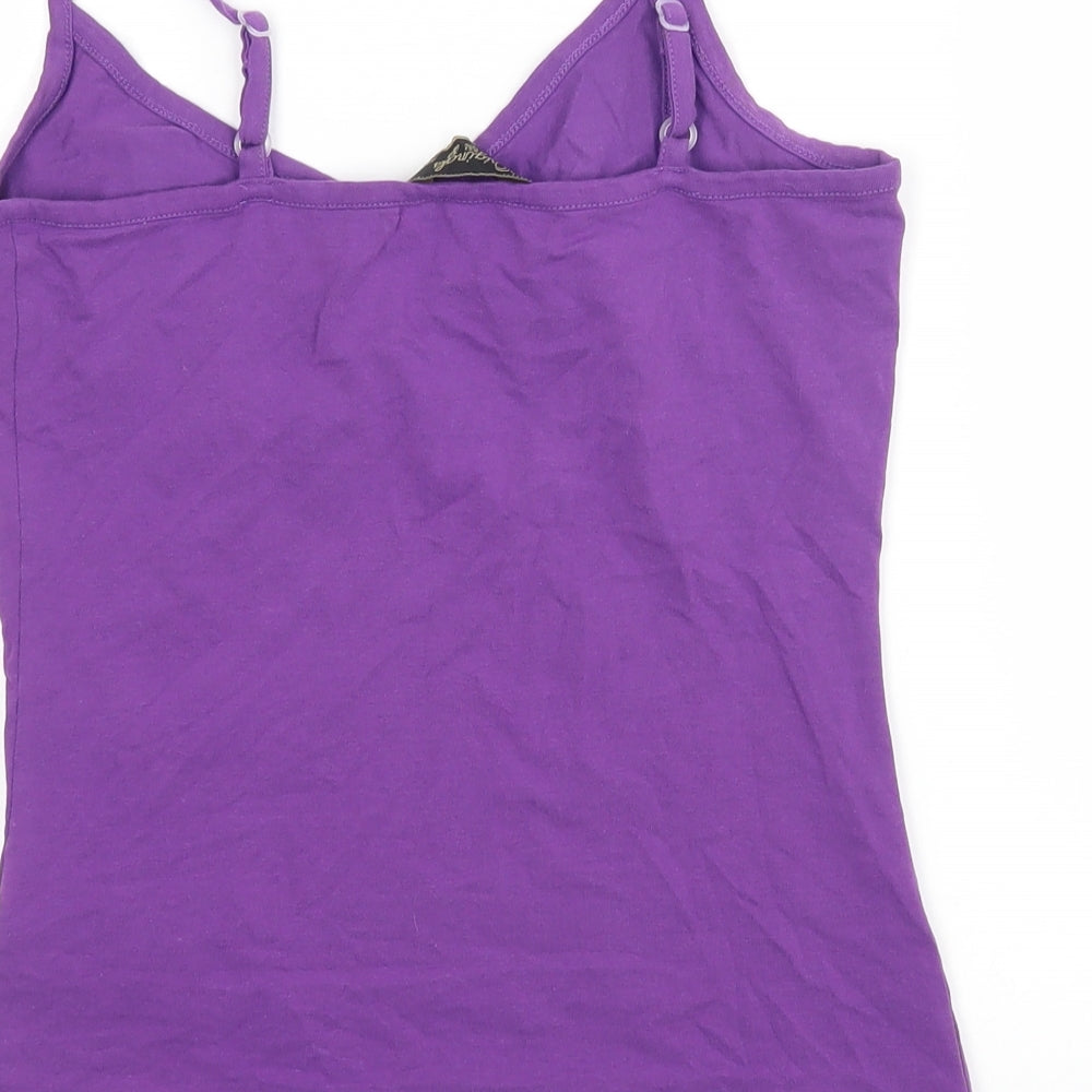 Originals Womens Purple Cotton Basic Tank Size 10 V-Neck