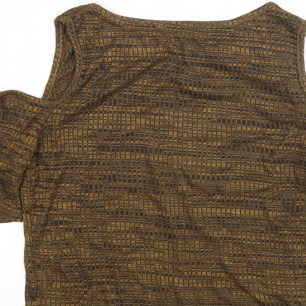 New Look Womens Brown Round Neck Polyester Pullover Jumper Size 10