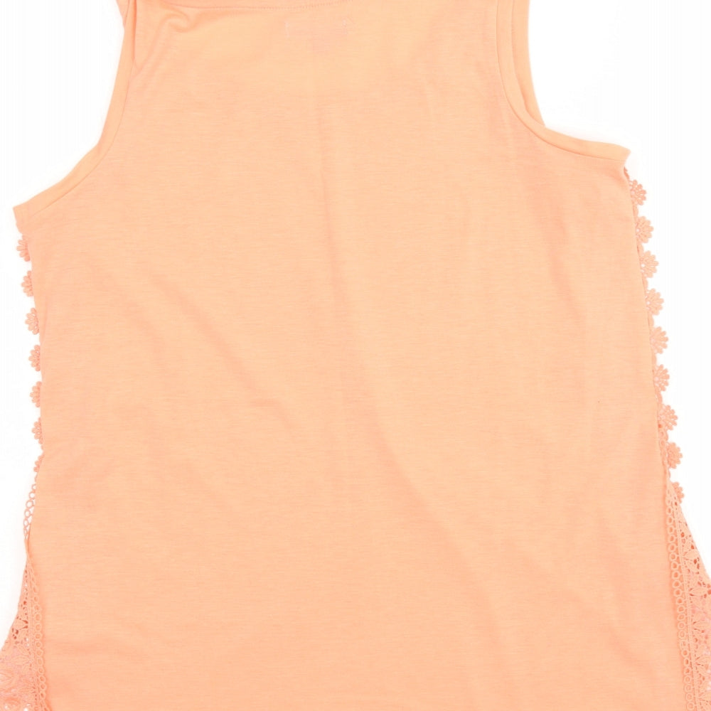 Intuition Womens Pink Polyester Basic Tank Size 8 Round Neck