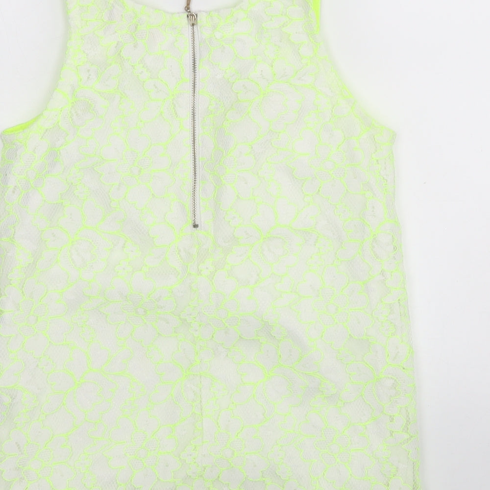 Julie Womens Multicoloured Floral Polyester Basic Tank Size S Round Neck