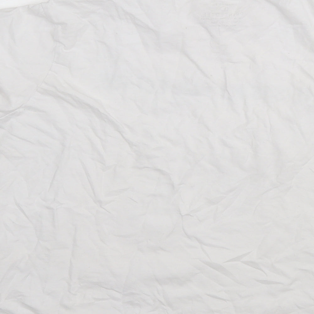 Primark Womens White Cotton Basic T-Shirt Size L Round Neck