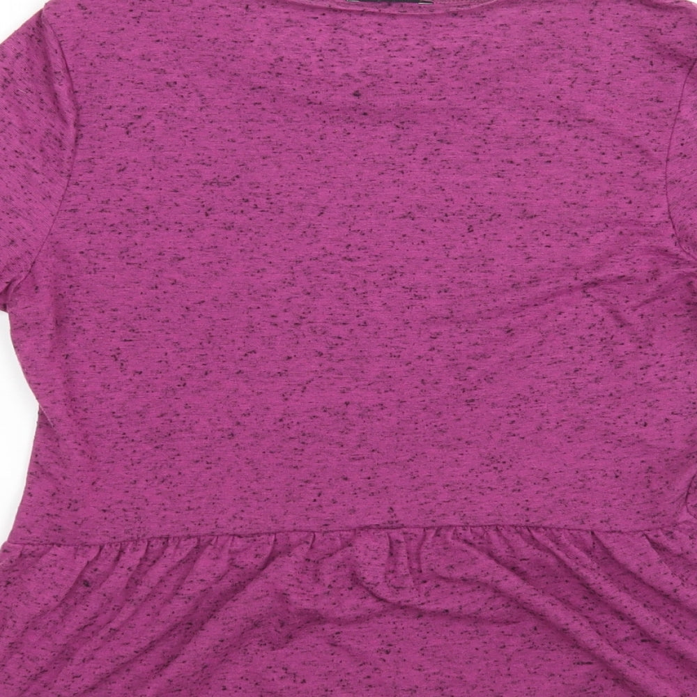George Womens Purple Polyester Basic T-Shirt Size 10 Round Neck
