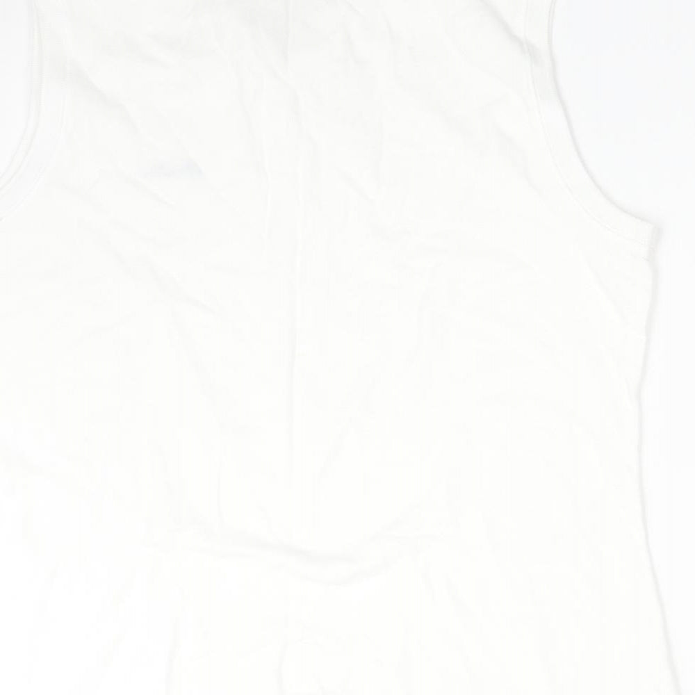 Diadora Womens White Cotton Basic Polo Size 18 Collared