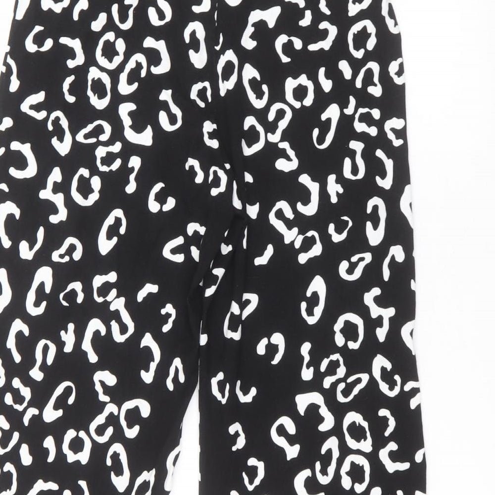 ASOS Womens Black Viscose Cropped Trousers Size 12 L21 in Regular